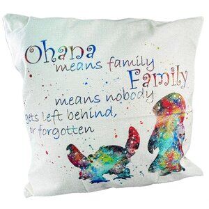 Lilo Stitch Throw Pillowcase Family Accent Sham Pillow Cushion Cover Home Decor